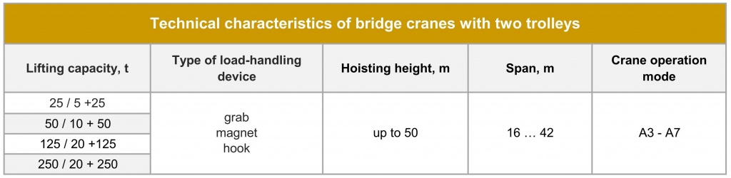 Special bridge cranes with 2 trolleys Technical parameters.jpg