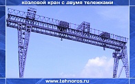 Gantry crane with two trolleys